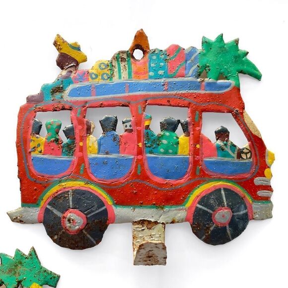 Haitian Metal Bus Hooks Wall Art - Picture 3 of 8